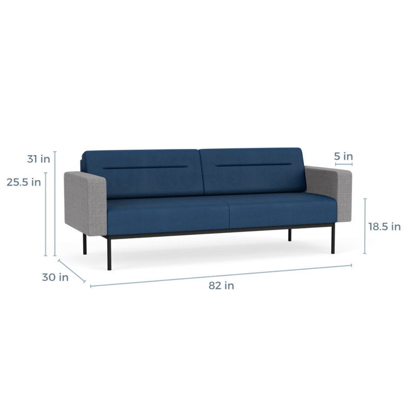 Canapé de réception Darsey, Patriot Plus Blue Ridge; gris chambray, Sans alimentation, Noir