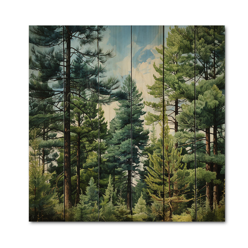 Bresee, pin vert, émeraude, symphonie sur bois, H 30 po x l 30 po x P 0,78 po