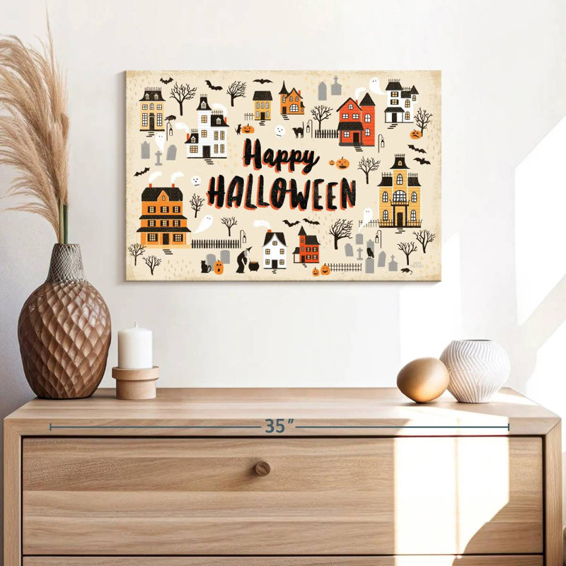 Spooky Village I, H 16 po x l 24 po
