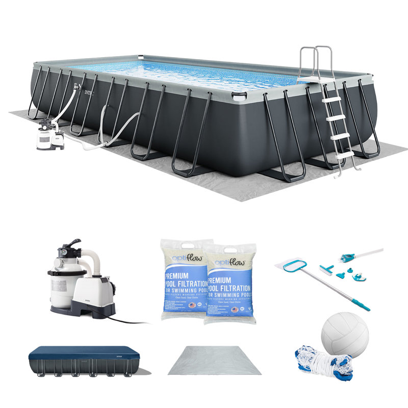 Intex XTR 24' x 12' x 52" Above Ground Pool and Optiflow 2 Pack Filter Sand