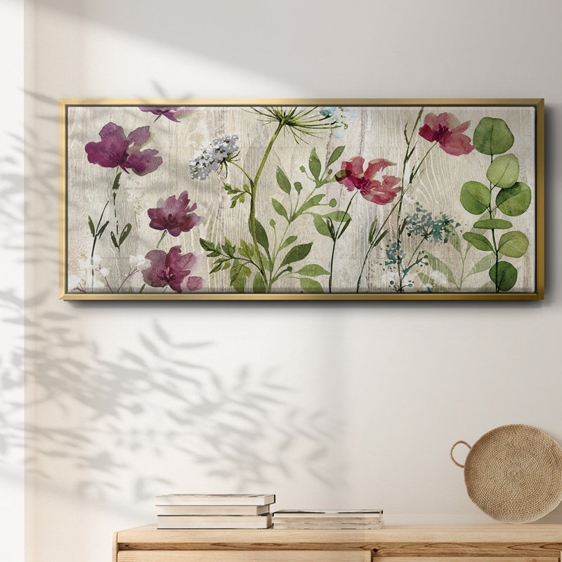 Meadow Flowers I- Framed Canvas, 24" H x 60" W