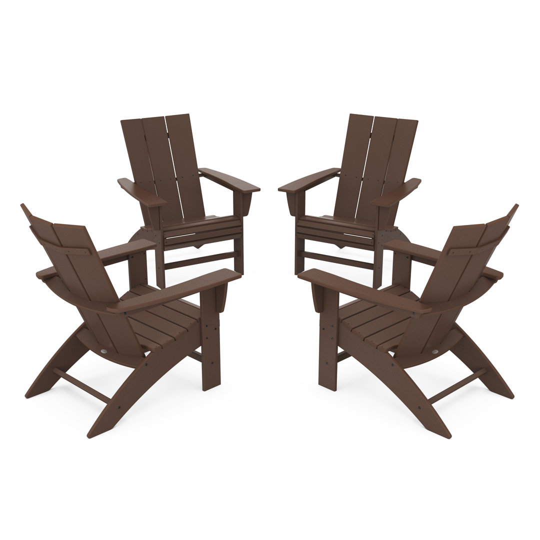 POLYWOOD Modern Plastic Adirondack Chair (Set of 4) POLYWOOD® 