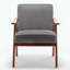 Chaise d'appoint Mid-Century moderne en velours (gris)-92294282-92294279