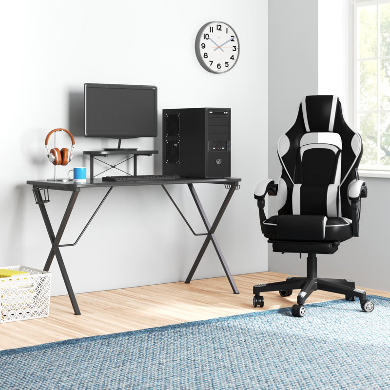 Fauteuil de jeu inclinable Bridesdale, Noir / blanc