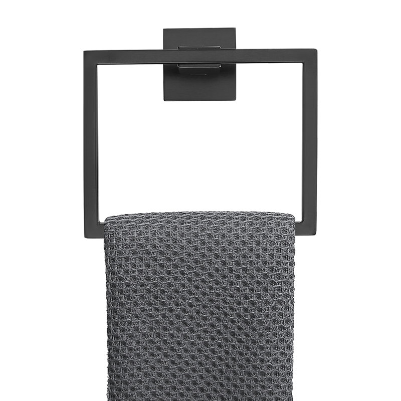 Stainless Steel Towel Ring, Black