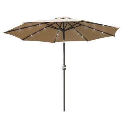 Franzius 8.86' Patio Market Umbrella with Solar LED Lights, Tilt Adjustment and Easy Crank