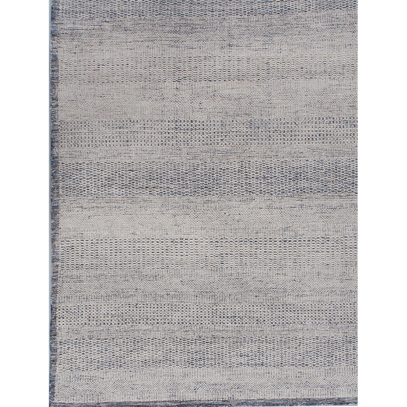 Tapis moderne bleu et ivoire Zoe Rose Hi Low Collection D
