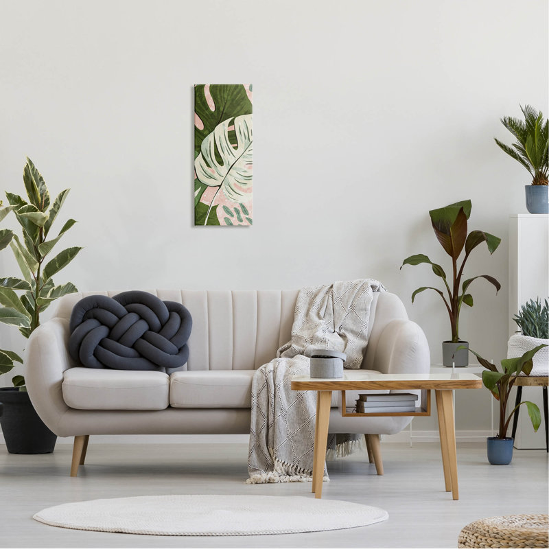 «Tropical Monstera Leaf Shapes» par Ziwei Li, L 10 po x H 24 po x P 1,5 po, Toile tendue
