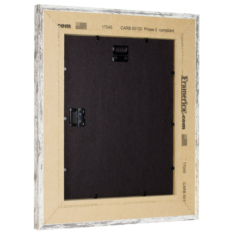 Cadre photo simple Samra, Bois de grange blanc, L 7 po x H 9 po