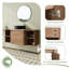 Meuble-lavabo flottant mural 48 po avec comptoir en quartz et portes et tablettes de rangement à fermeture en douceur-185300481