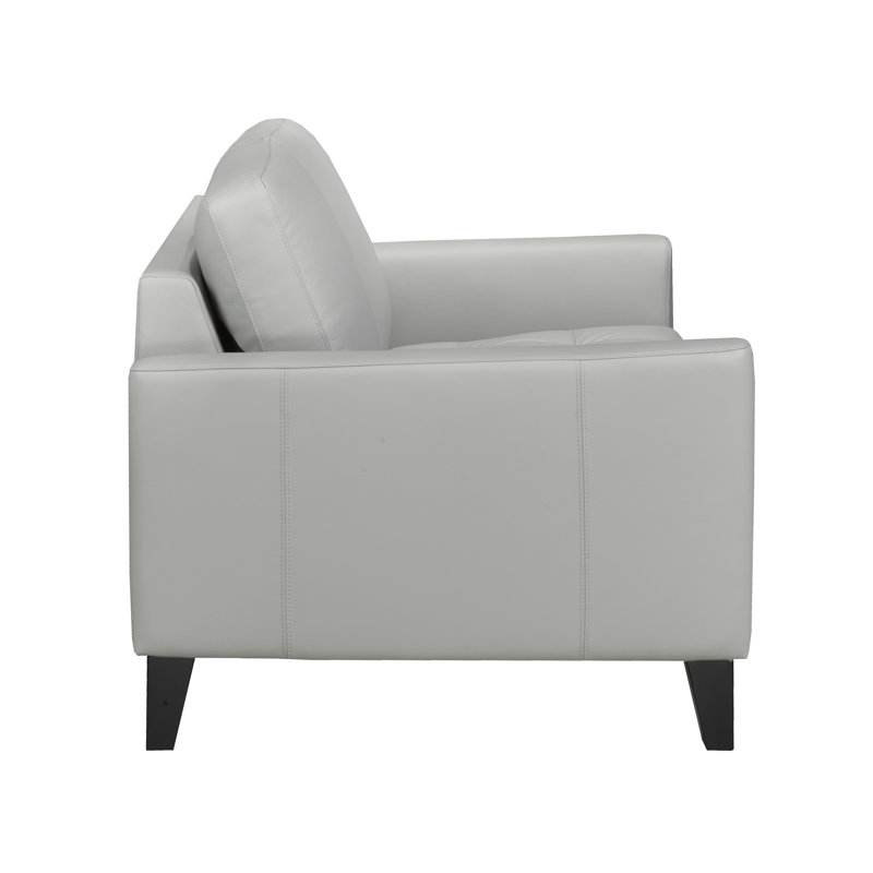 Brunet 60'' Slipcovered Loveseat, Slate Genuine Leather