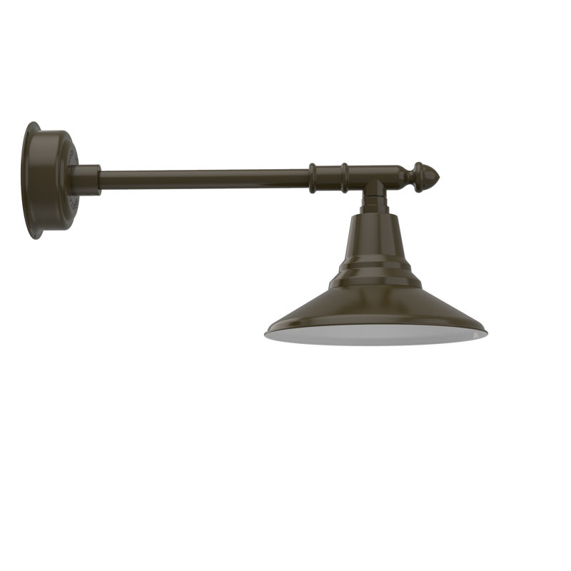Luminaire de grange d’extérieur à del Anton, H 10 po x l 12 po x P 27 po, Bronze acajou