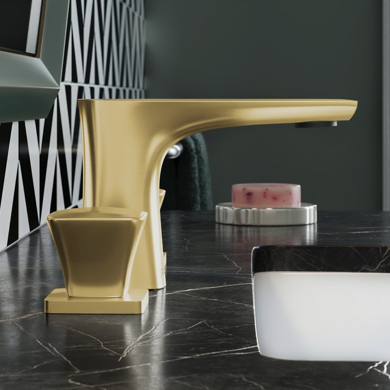 Monaco 8 in. Widespread, 2-Handle, Bathroom Faucet, Brushed Gold