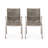 Outdoor Modern Aluminum Dining Chair With Rope Seat (Set Of 2), Silver And Taupe-1090302187