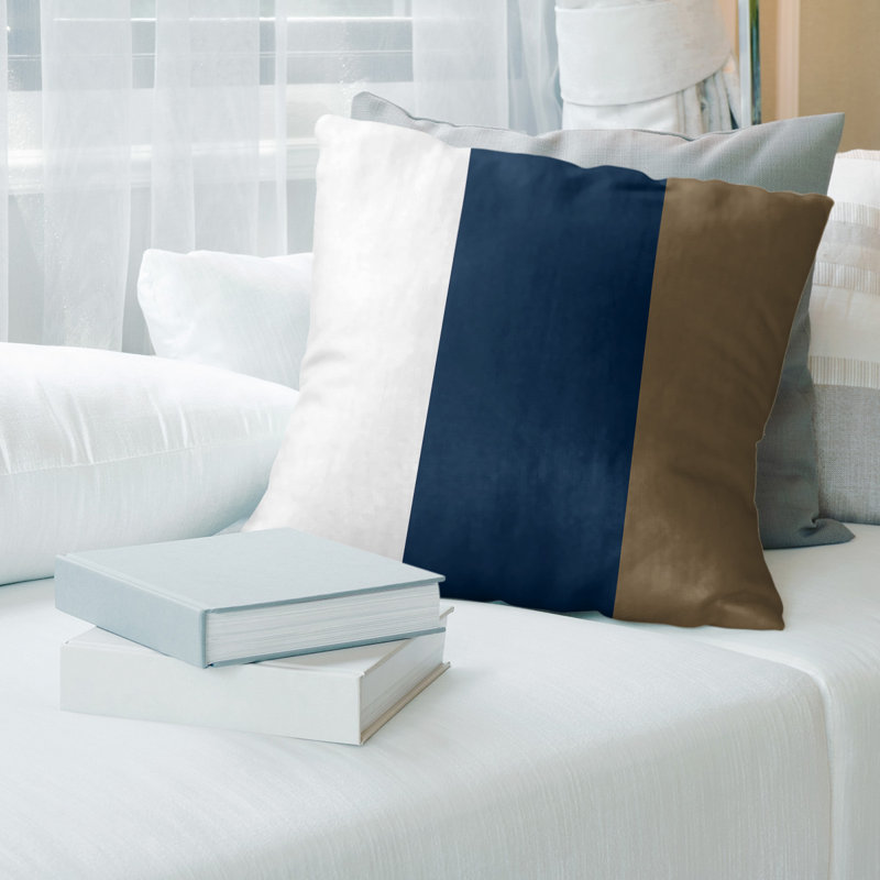 Coussin décoratif , Bleu, Bourre en polyester, 20 po x 20 po