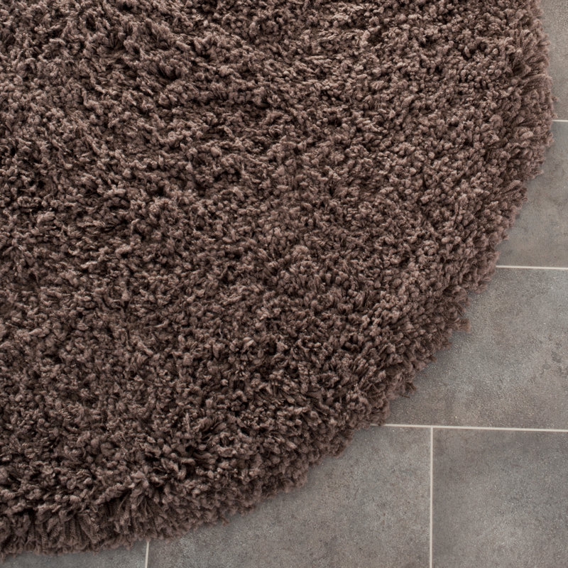 Cannell Classic Shag Hand Tufted Performance Solid Color Rug, Round 6'