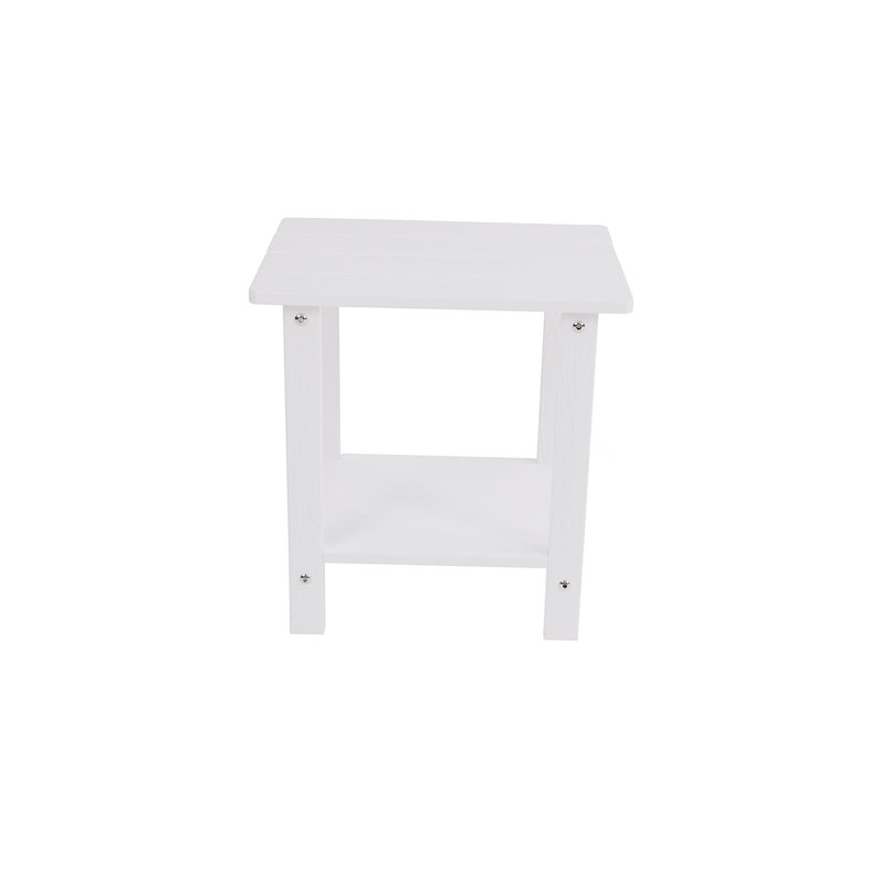 Sturdy Double-Layer Outdoor Side Table With Ergonomic Design And Weather-Resistant Build For Patio Comfort, Gray