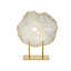 White Quartz Geode Slab On Gold Stand