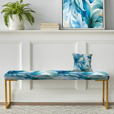 Océanic mirage tropical motif III - banc rembourré tropical doré