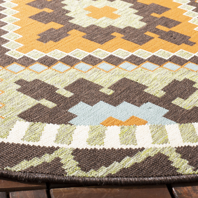 Northpoint Performance Oriental Indoor/Outdoor Area Rug, Round 8'