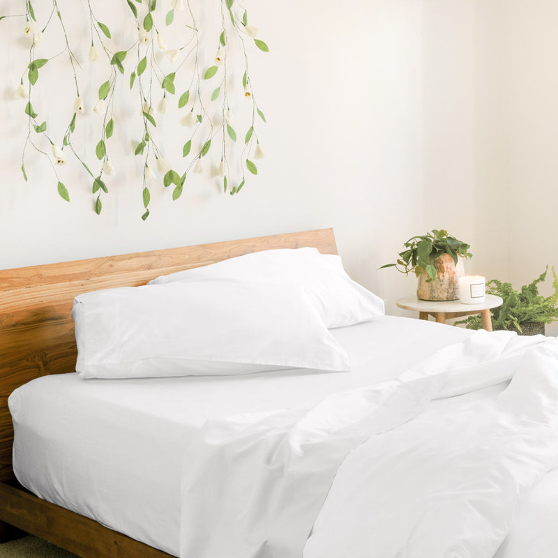 400 Thread Count Long-Staple Cotton Sateen 4pc. Sheet Set, California King, White