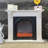 39.37"Modern Minimalist Solid Wood Simulated Flame Electric Fireplace-321674994