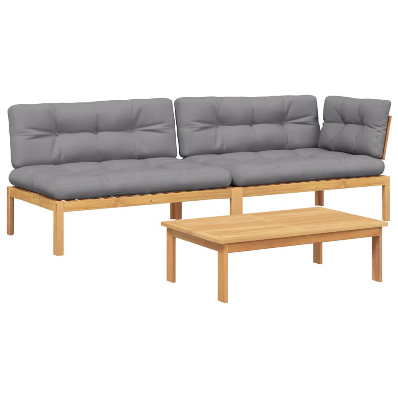 Ensemble de canapé de patio avec coussins 3 pièces Lark Manor ™, Marron clair