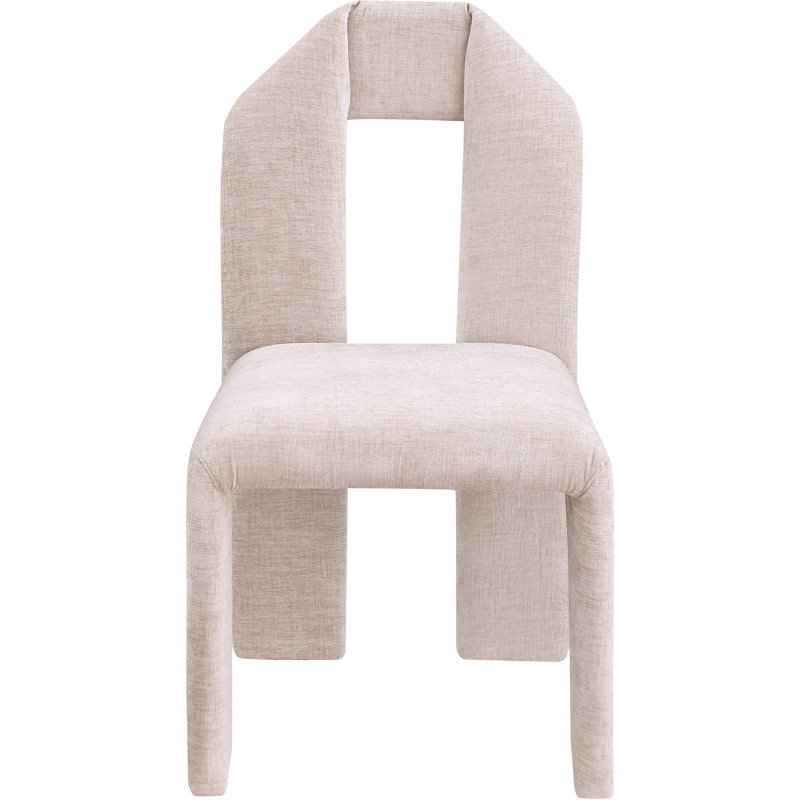 Bennett Upholstered Dining Chair, Beige Chenille Fabric