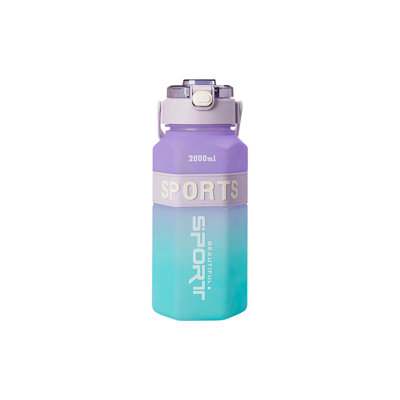 Bouteille d'eau Sports Bouteille d'eau Boisson Dégradé de couleur Tasse d'eau Portable Hexagonal Space Cup