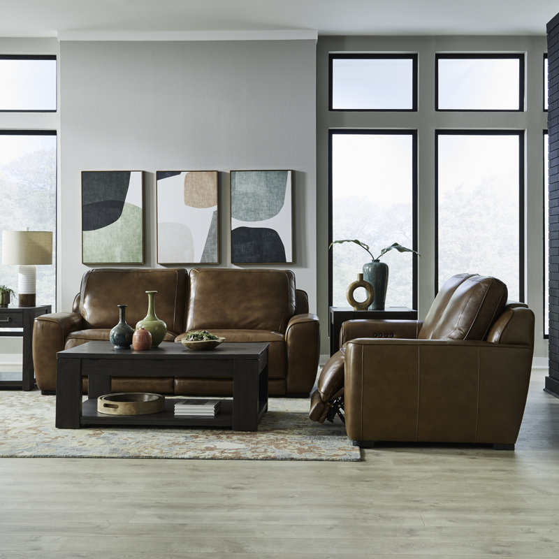 Kersh Zero Wall Reclining Sofa & 2 Piece Loveseat Living Room Set, Brown