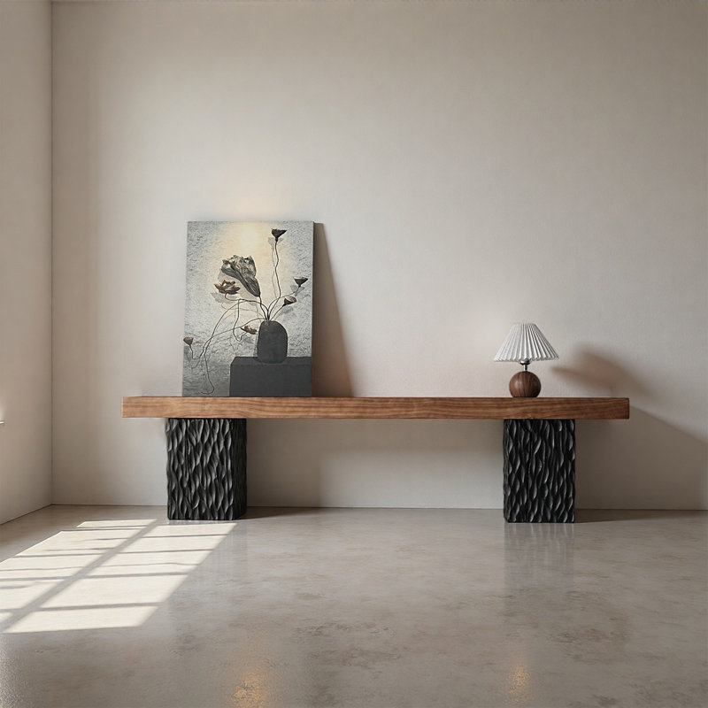 Console en pin massif, H 17,72 po x l 51,18 po x P 13,78 po