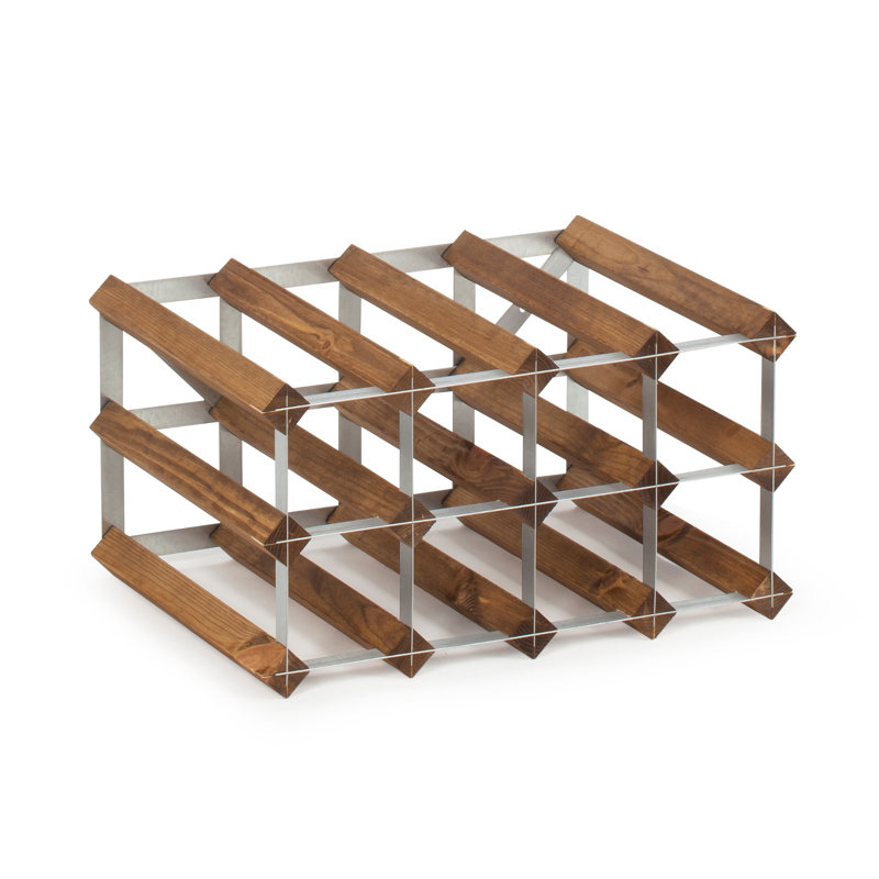 Eccles 12 Bottle Floor Wine Bottle Rack, Dark Oak