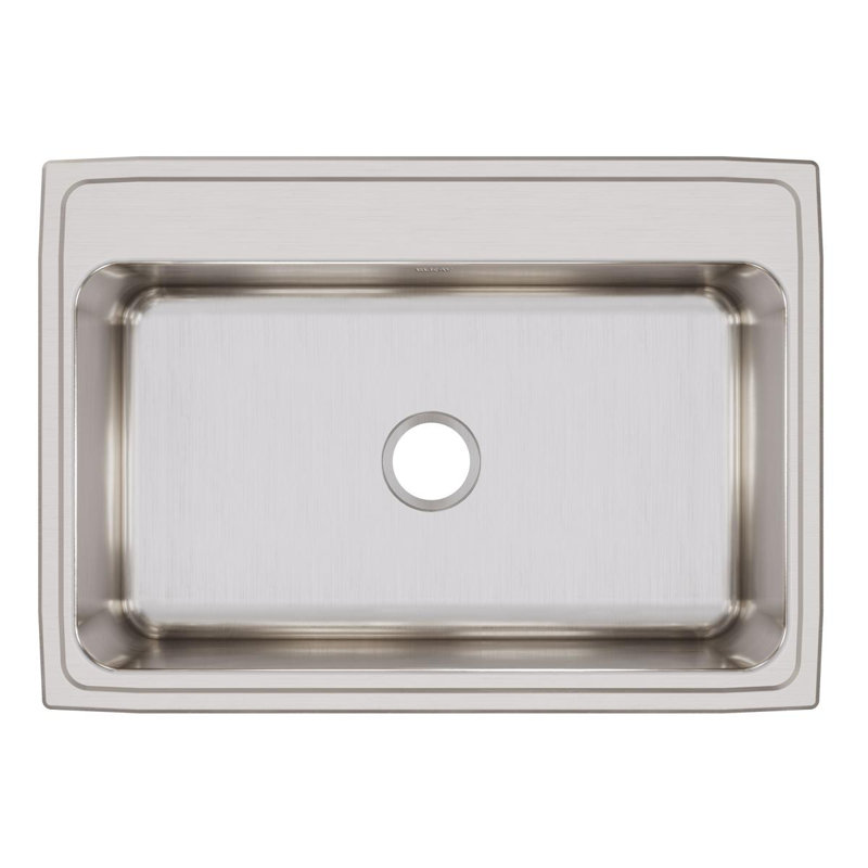 Lustertone 31" L x 22" W Drop-In Kitchen Sink, 0 hole, Chrome