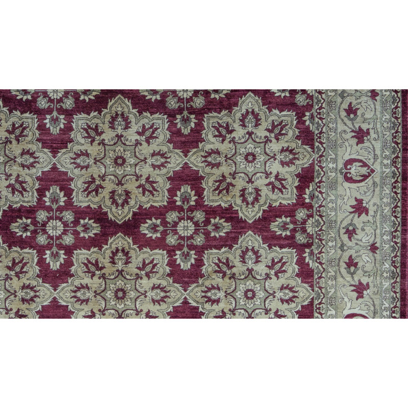Hand-Knotted High-Quality Red and Gold Area Rug