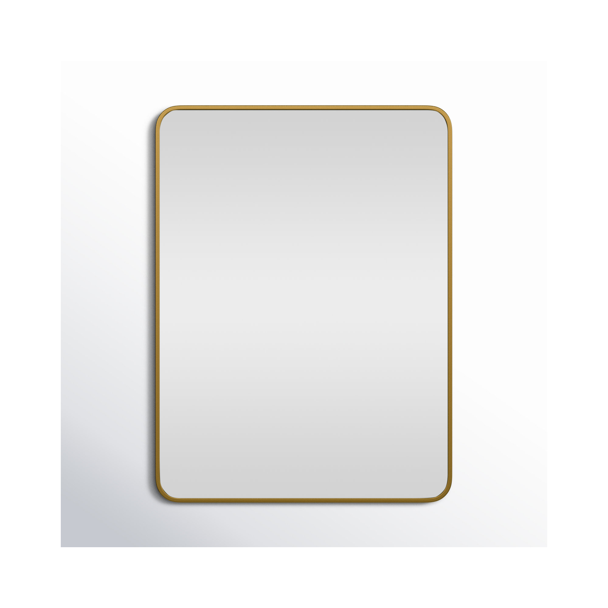 Sabine Metal Rounded Rectangle Wall Mirror, 40" x 30", Brass