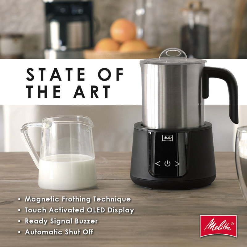 Compact Black and Stainless Steel Automatic Milk Frother