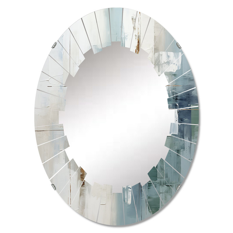 Zubi - Miroir mural moderne ovale, 36 po x 24 po