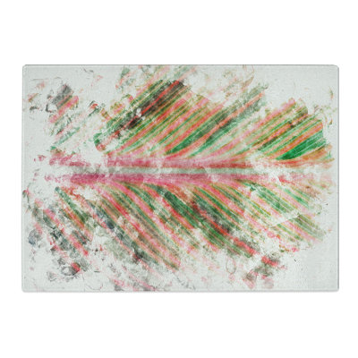 Tempered Glass Leaf Stripes Chopping Board