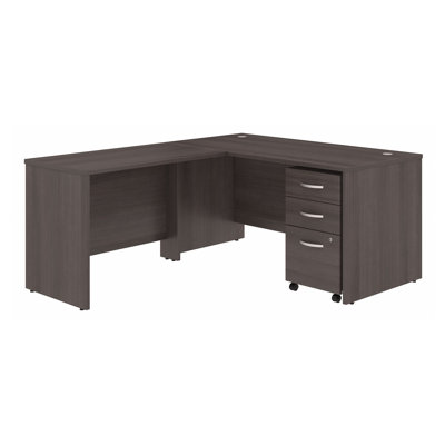 Bush Business Furniture Studio C L Shaped Desk with Mobile File Cabinet and Return - Reversible