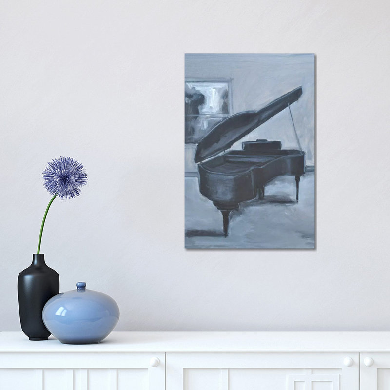 Blue Piano by Allayn Stevens - Wrapped Canvas Painting, 30.48 cm H x 45.72 cm W