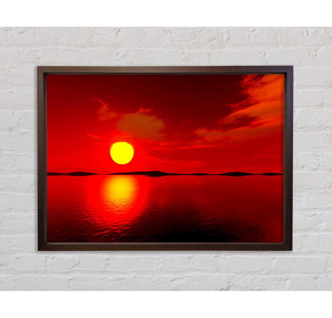 Red Sunblaze Reflection - Einzelner Bilderrahmen Druck auf Leinwand