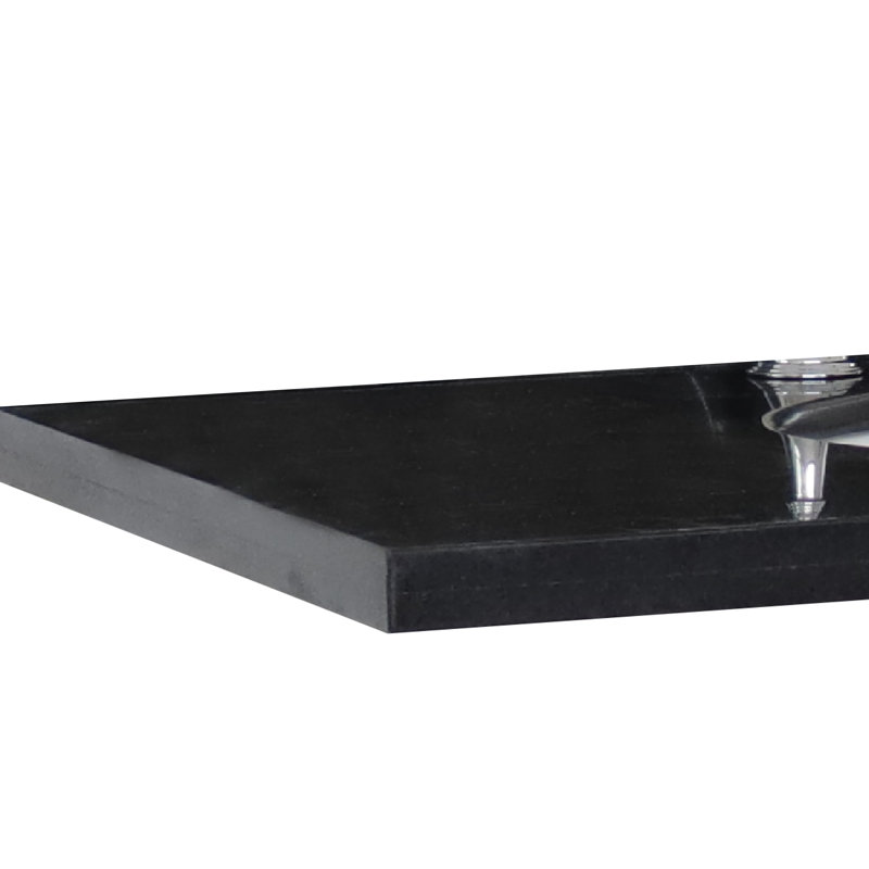 25" Black Galaxy Granite Top with Oval Ceramic Sink