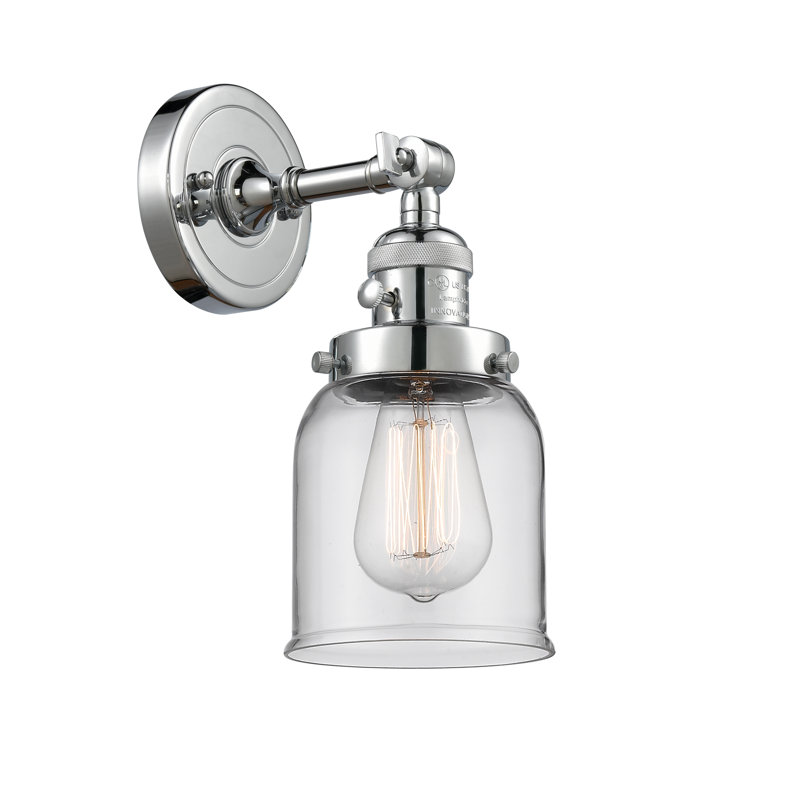 Bell - 1 Light 5" Sconce, 3.5 Watt Vintage LED Bulb, Polished Chrome, Clear