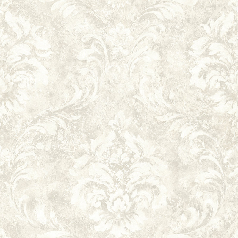 Rouleau de papier peint rétro damassé traditionnel, Gris chaleureux