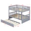 Lit superposé double au-dessus de double en bois d'hévéa - lit gigogne simple, échelle, garde-corps et convertible en 2 lits doubles-1083736561