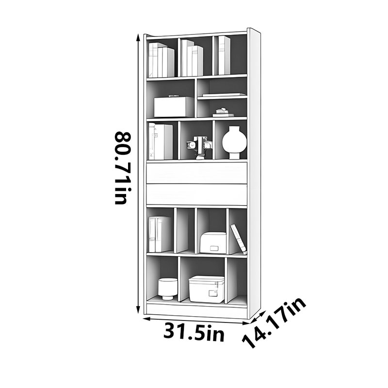 Bibliothèque en bois massif pur