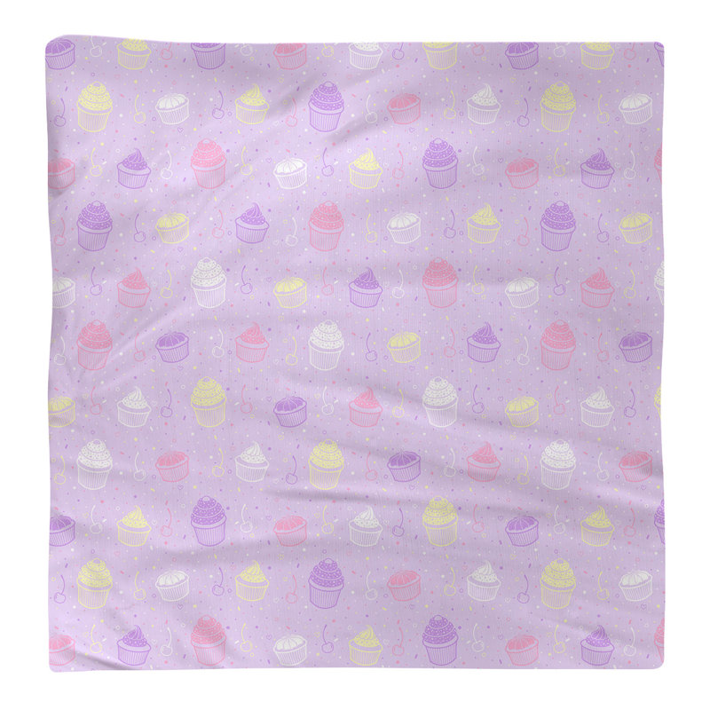 Serviette de coton à motif petits gâteaux classic, Alternance de mauve, Sergé de coton, H 0,1 po x l 10 po x P 10 po