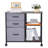 Mobile Metal File Cabinet With 3 Fabric Drawers And 2 Open Shelves,  For Organized And Efficient Office Spaces-1451096346
