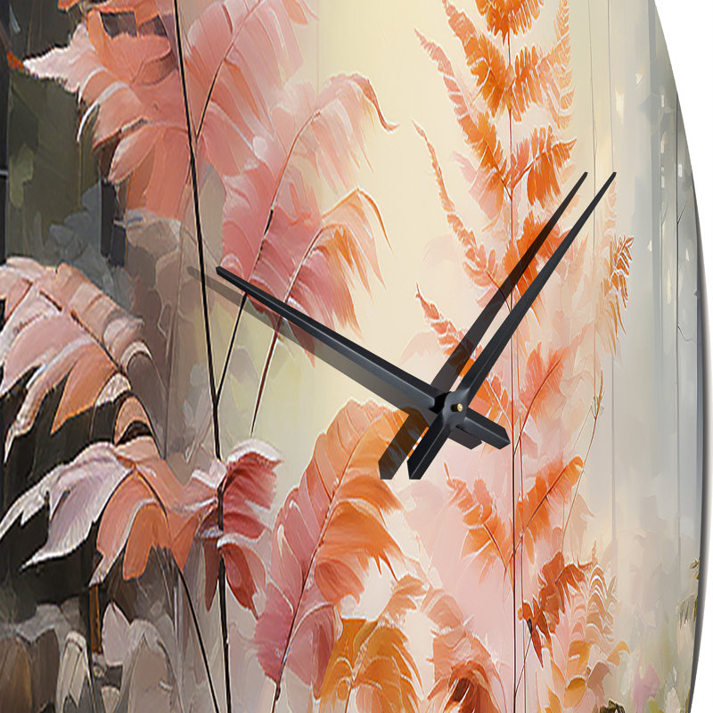 Horloge murale Peach Ferns, Petit