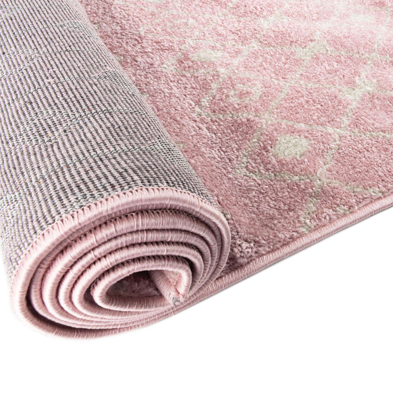 Somerville Geometric Indoor Rug, Rectangle 4'1" x 6'1", Pink